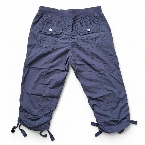 Calvin Klein Performance Cargo Capri Navy Drawstring Tapered Leg Pants Size M - Picture 2 of 6